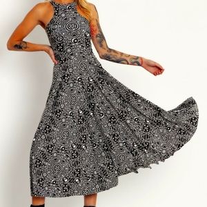 Blackmilk Hex Mono racer midaxi dress L